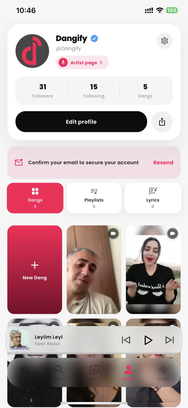 Dangs & profile · Dangify